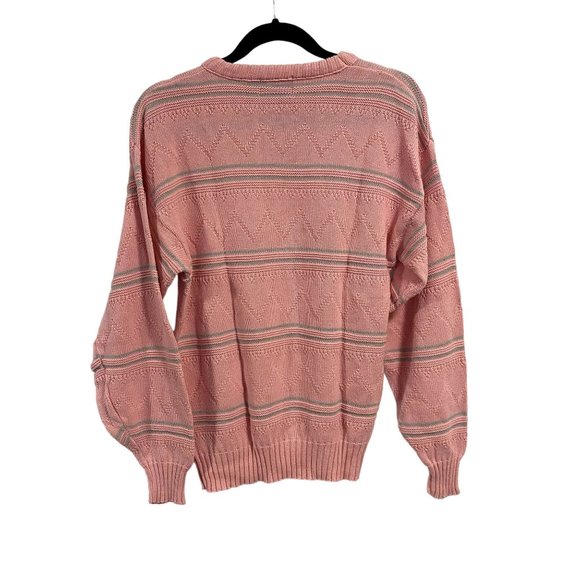 Aspetuck Trading Co Vintage Pink Chevron Stripe Sweater‎ Women's Size M - Picture 4 of 6